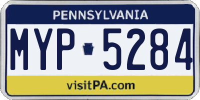 PA license plate MYP5284