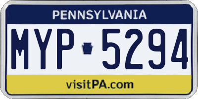 PA license plate MYP5294