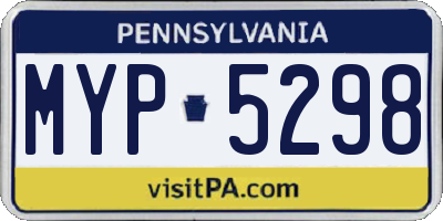 PA license plate MYP5298