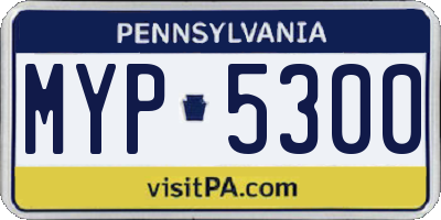 PA license plate MYP5300