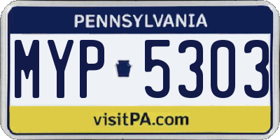 PA license plate MYP5303