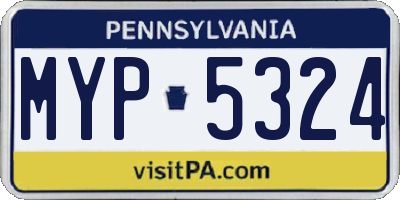 PA license plate MYP5324