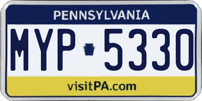 PA license plate MYP5330