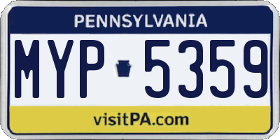 PA license plate MYP5359