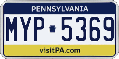 PA license plate MYP5369