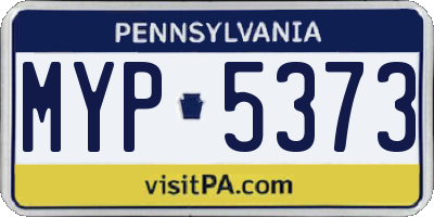 PA license plate MYP5373
