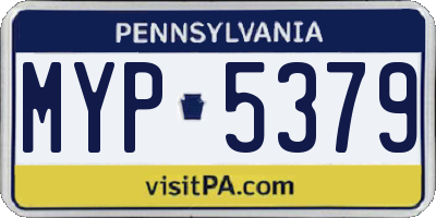 PA license plate MYP5379