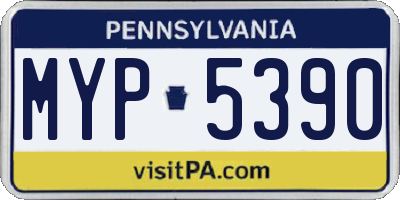 PA license plate MYP5390