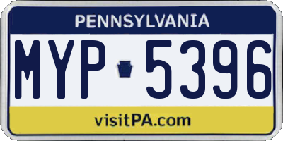 PA license plate MYP5396