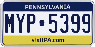 PA license plate MYP5399