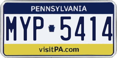 PA license plate MYP5414