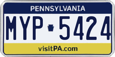 PA license plate MYP5424