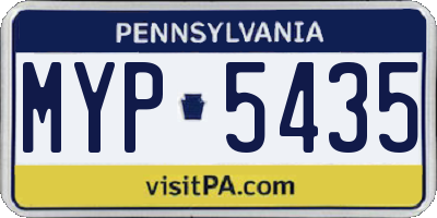 PA license plate MYP5435