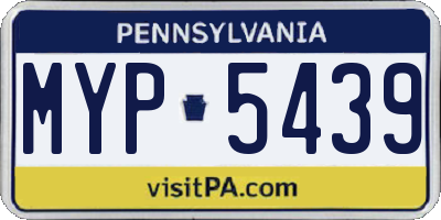 PA license plate MYP5439