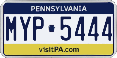 PA license plate MYP5444