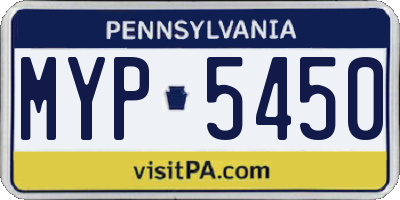 PA license plate MYP5450
