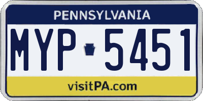 PA license plate MYP5451