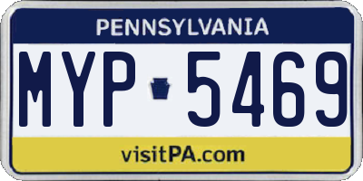 PA license plate MYP5469