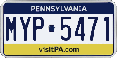 PA license plate MYP5471