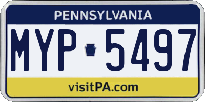 PA license plate MYP5497