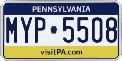 PA license plate MYP5508