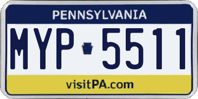 PA license plate MYP5511