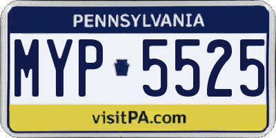 PA license plate MYP5525