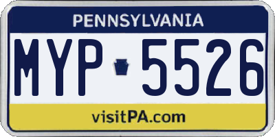 PA license plate MYP5526