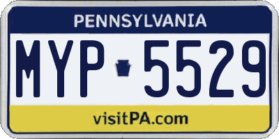 PA license plate MYP5529