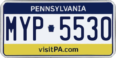 PA license plate MYP5530