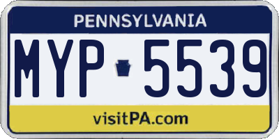 PA license plate MYP5539