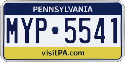 PA license plate MYP5541
