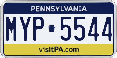 PA license plate MYP5544