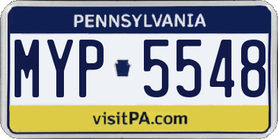 PA license plate MYP5548