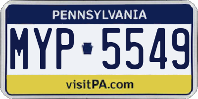 PA license plate MYP5549