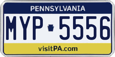 PA license plate MYP5556