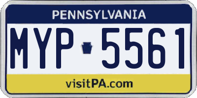 PA license plate MYP5561