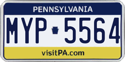 PA license plate MYP5564