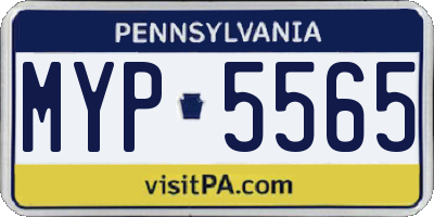 PA license plate MYP5565