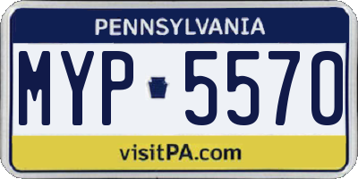 PA license plate MYP5570