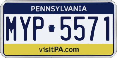 PA license plate MYP5571