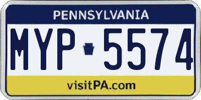 PA license plate MYP5574