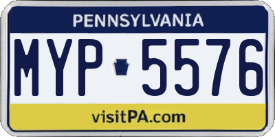 PA license plate MYP5576