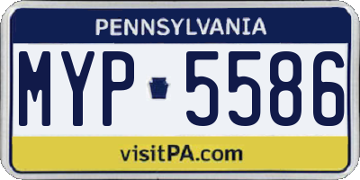 PA license plate MYP5586