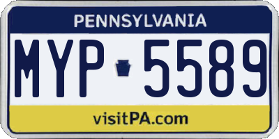 PA license plate MYP5589