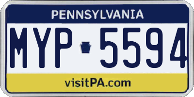 PA license plate MYP5594