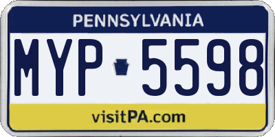 PA license plate MYP5598