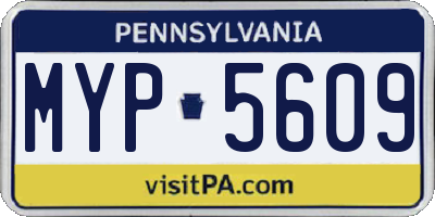 PA license plate MYP5609