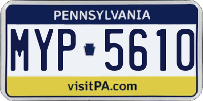 PA license plate MYP5610