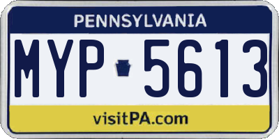 PA license plate MYP5613